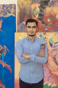 Un oaxaqueño que ha expuesto sus obras de arte en EU y Europa