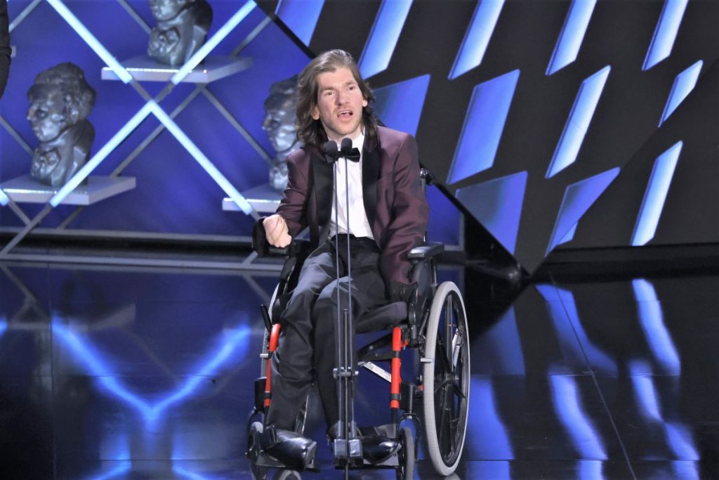 El actor Telmo Irureta protagoniza la consagración de la discapacidad en la gala de los Goya