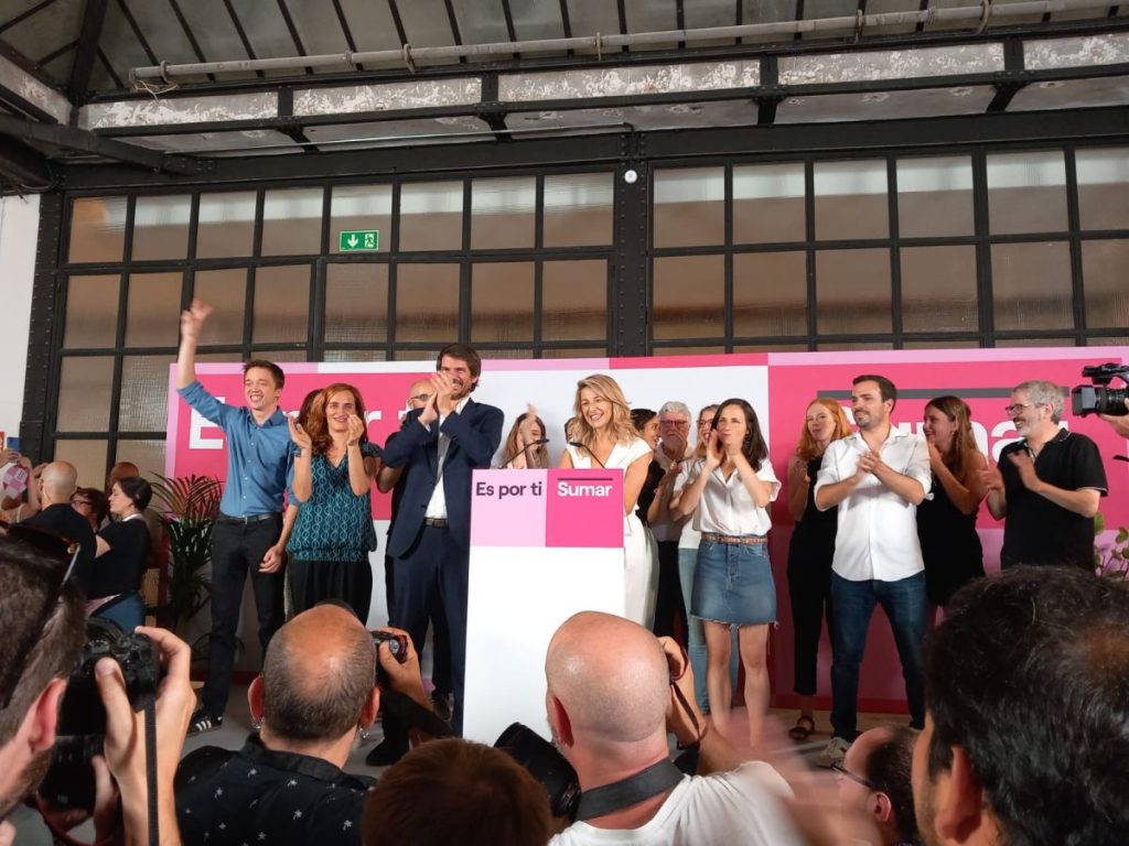 Sumar pierde siete escaños respecto al resultado acumulado por sus partidos en 2019