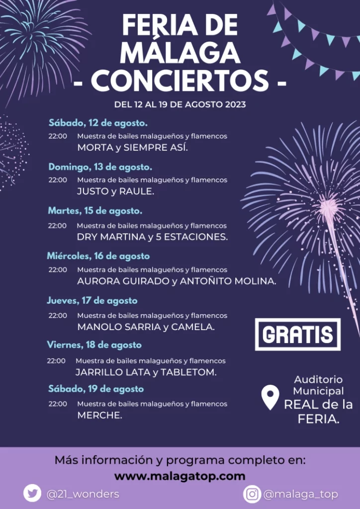 Agenda de eventos en Málaga – Sábado 12 de agosto