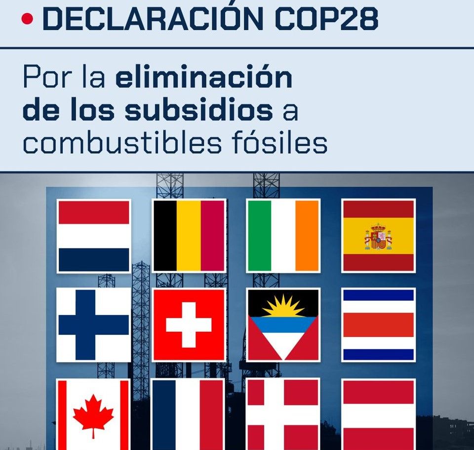 Países se comprometen a eliminar subsidios a los combustibles fósiles en la COP28