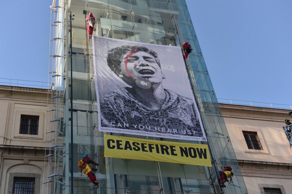 Greenpeace denuncia situación humanitaria en Gaza a través del arte
