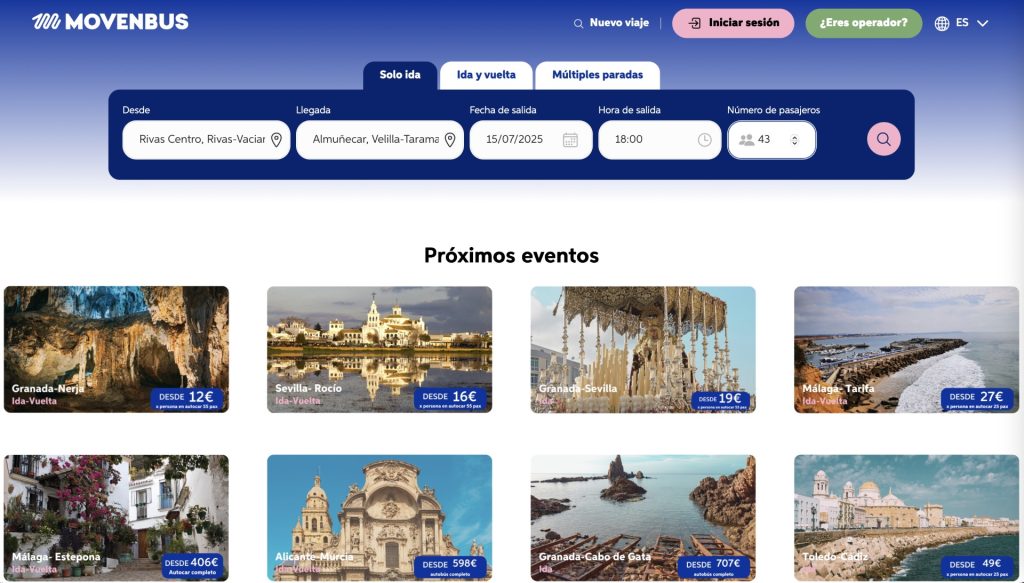 Movenbus, el booking de los autocares discrecionales