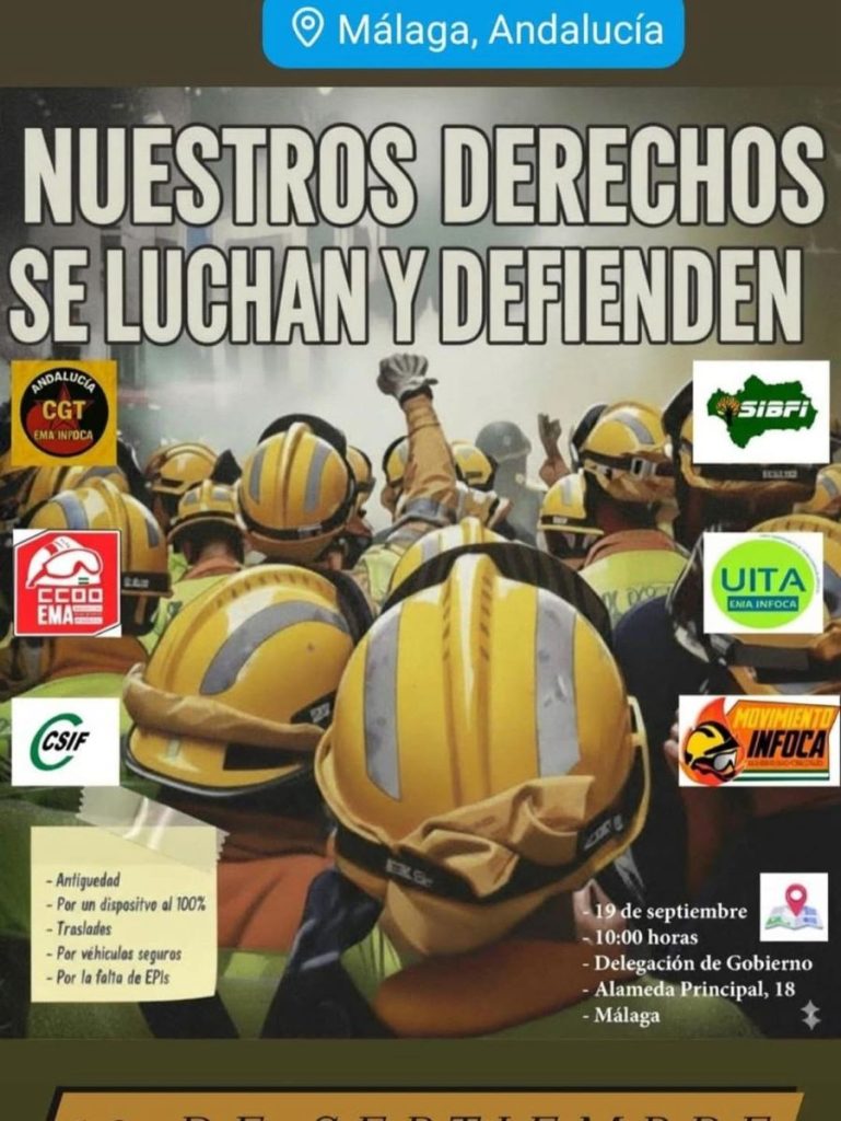 Málaga se moviliza por el futuro del INFOCA: Bomberos Forestales en lucha por su dignidad profesional.