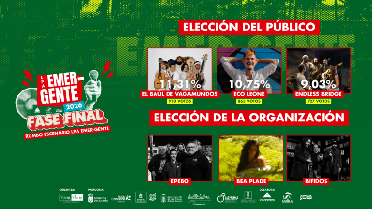 Las 6 bandas finalistas del Certamen LPA EMER-GENTES.